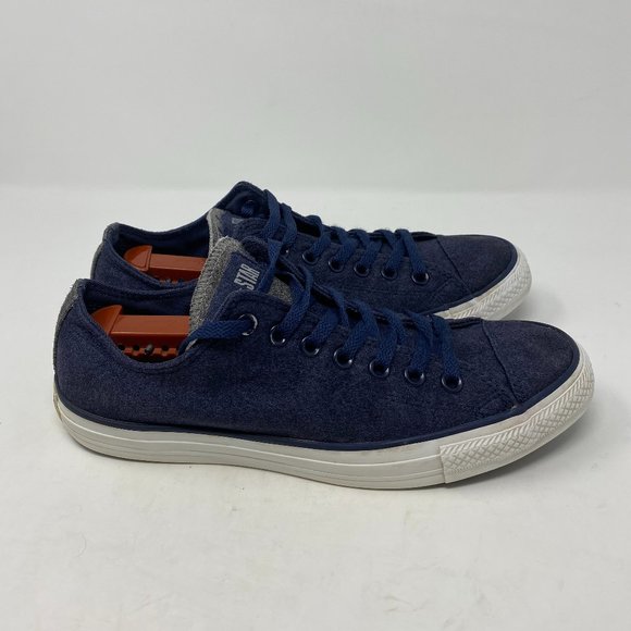 Converse Blue with gray Plaid Interior Low Top Sneakers Unisex